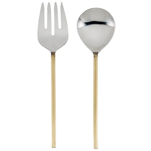 Online Marie Dumas Ribbed Handle Salad Servers