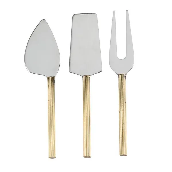 Hot Marie Dumas Ribbed Set of 3 Cheese Knives