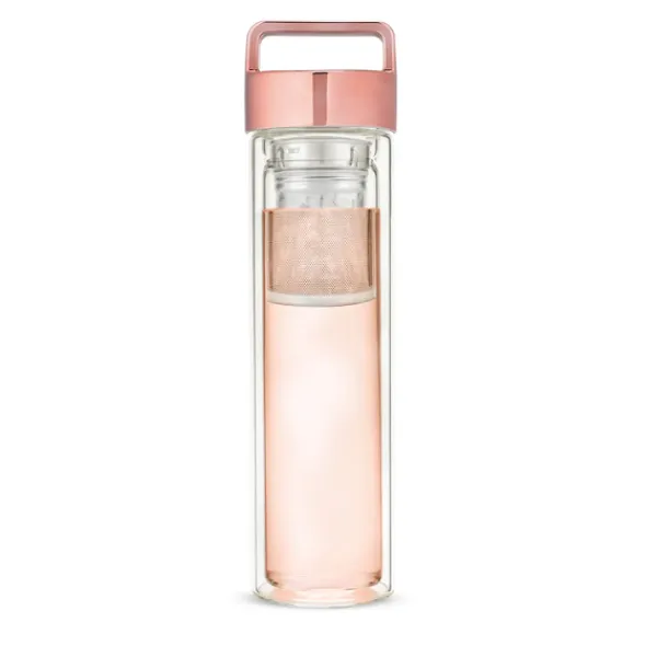 Online Marie Dumas Rose Gold Glass Travel Infuser Tea Mug