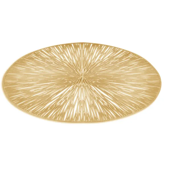 Best Sale Marie Dumas Round Gold Bamboo Placemat