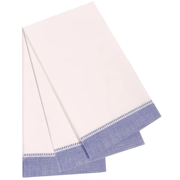 Hot Marie Dumas Royal Blue 25 Piece Hemstitch Guest Napkins