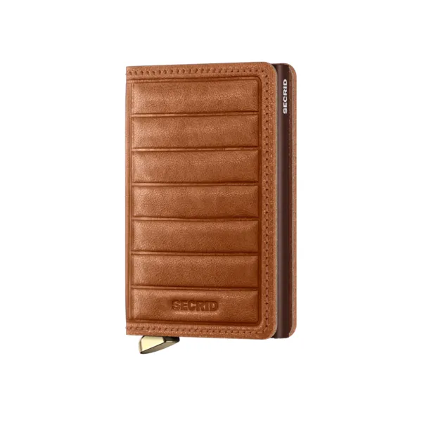 New Marie Dumas Secrid Emboss Lines Cognac Slimwallet