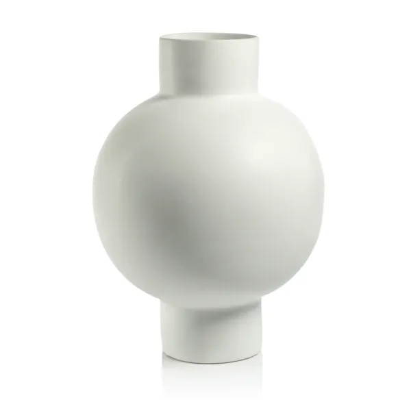 Clearance Marie Dumas Short White Stoneware Vase