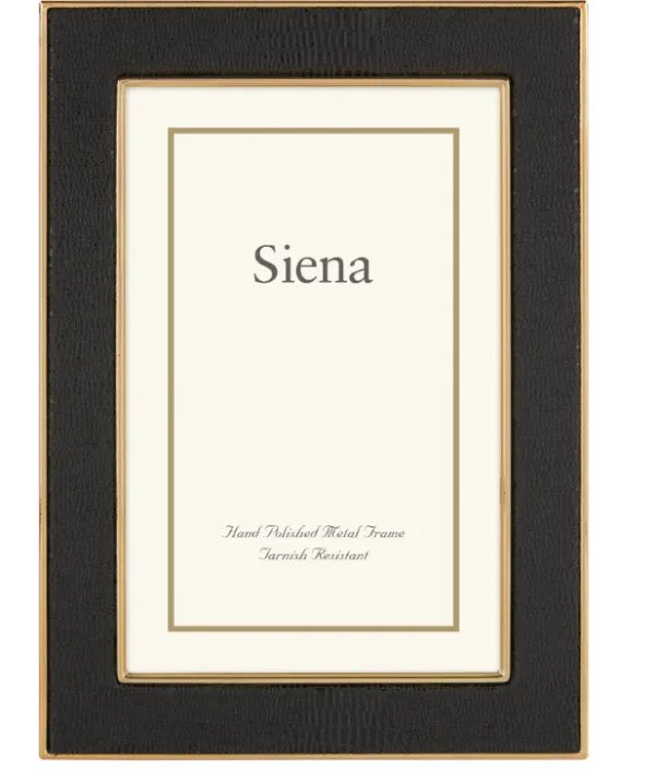 New Marie Dumas Siena Lizard Black 5x7 Gold Frame