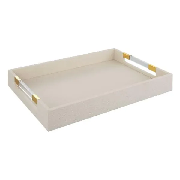 Hot Marie Dumas Small Shagreen White Tray