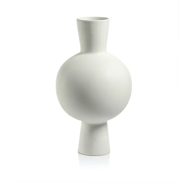 New Marie Dumas Tall White Stoneware Vase