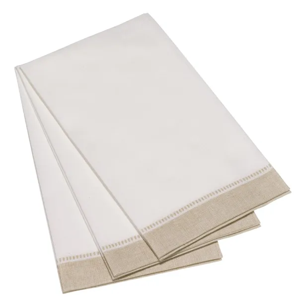 Flash Sale Marie Dumas Taupe Border 25 Piece Guest Napkins