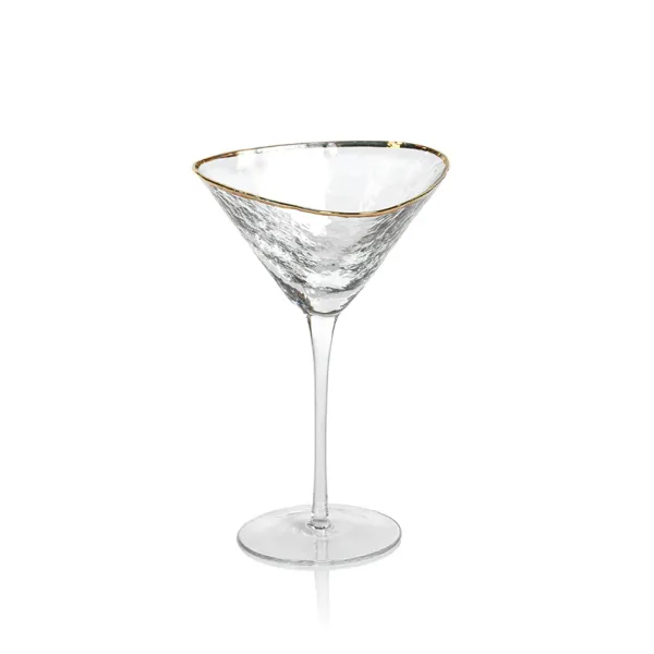 Best Marie Dumas Triangular Martini Glass with Gold Rim