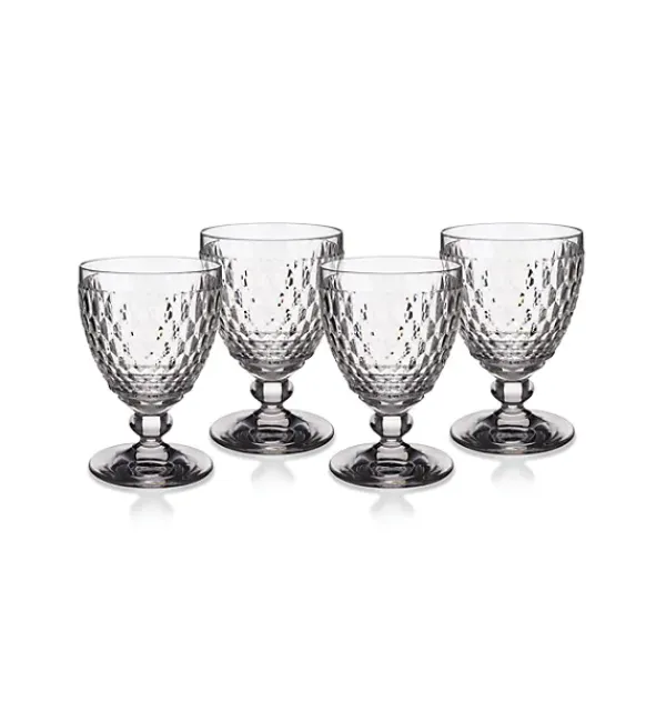 Clearance Marie Dumas Villeroy & Boch Boston Set of 4 Clear Goblets