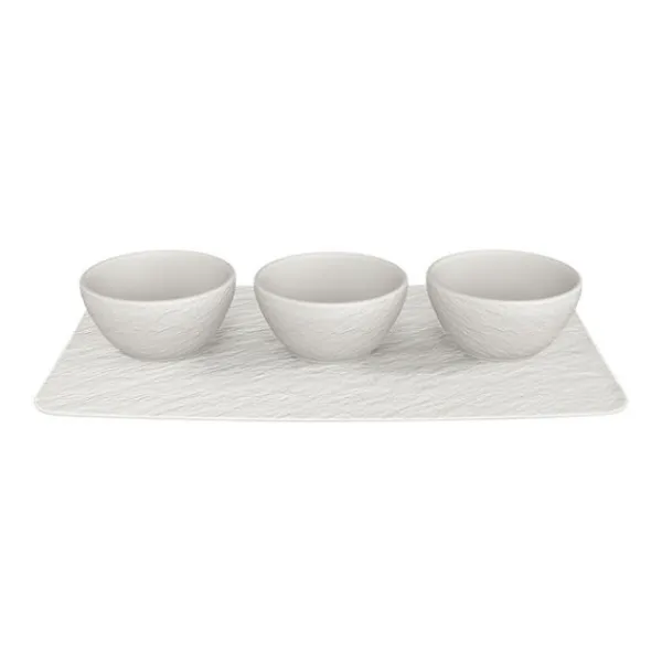 Online Marie Dumas Villeroy & Boch White Rock Tray with Dip Bowls