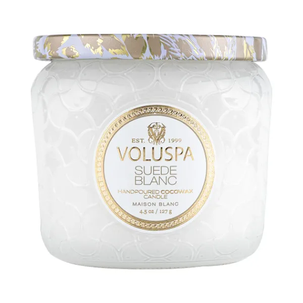 Best Sale Marie Dumas Voluspa Suede Blanc Petit Jar Candle