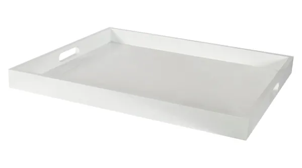 Fashion Marie Dumas White Lacquered Tray - Large