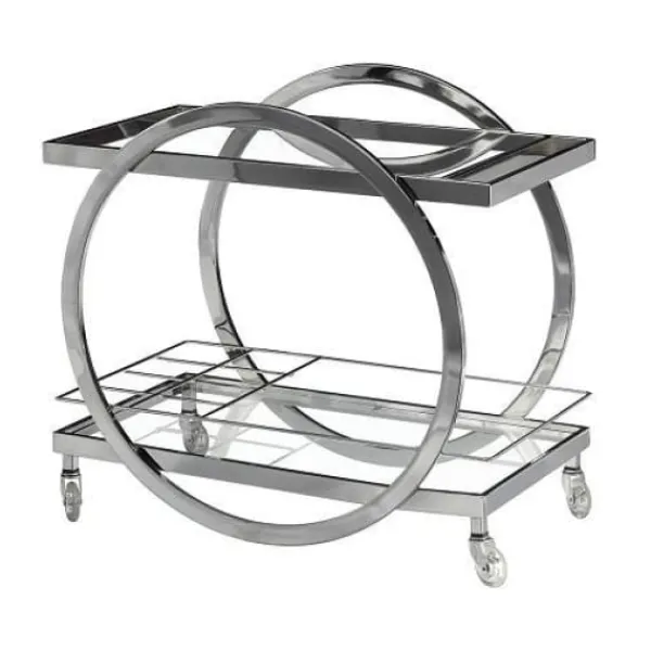 Online Marie Dumas Wine Server Cart Bright Chrome